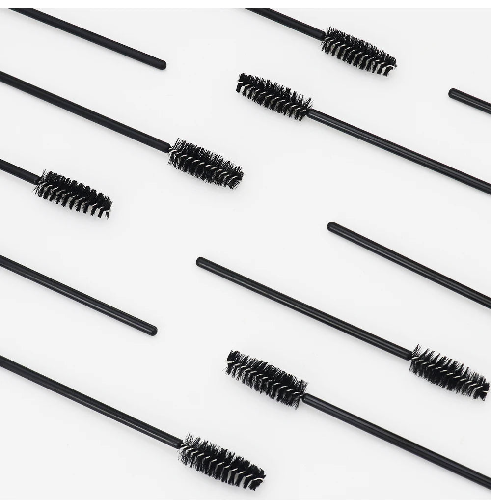 50 Peças de Escova para Cílios Descartável com Cabeça Macia, Escova de Sobrancelhas Cristal, Escova para Extensão de Cílios, Wands para Máscara, Ferramenta de Maquiagem
