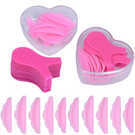 Kit com 5 Pares de Silicone para Perm de Cílios – Proteção, Extensão, Levantamento, Curvador e Escudo de Graft para Ferramentas