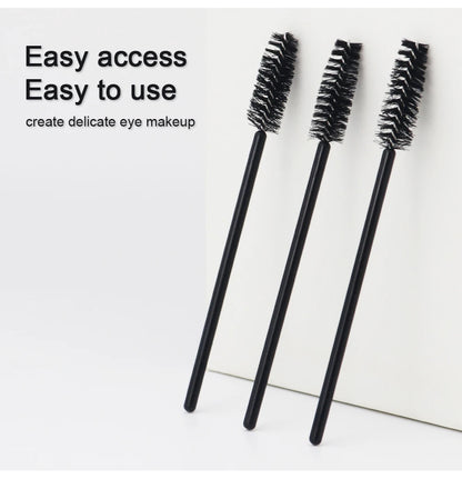 50 Peças de Escova para Cílios Descartável com Cabeça Macia, Escova de Sobrancelhas Cristal, Escova para Extensão de Cílios, Wands para Máscara, Ferramenta de Maquiagem