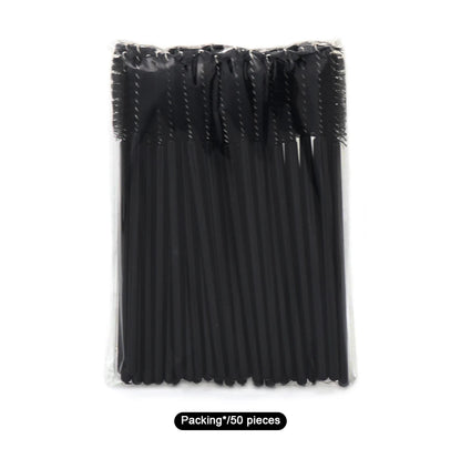 50 Peças de Escova para Cílios Descartável com Cabeça Macia, Escova de Sobrancelhas Cristal, Escova para Extensão de Cílios, Wands para Máscara, Ferramenta de Maquiagem