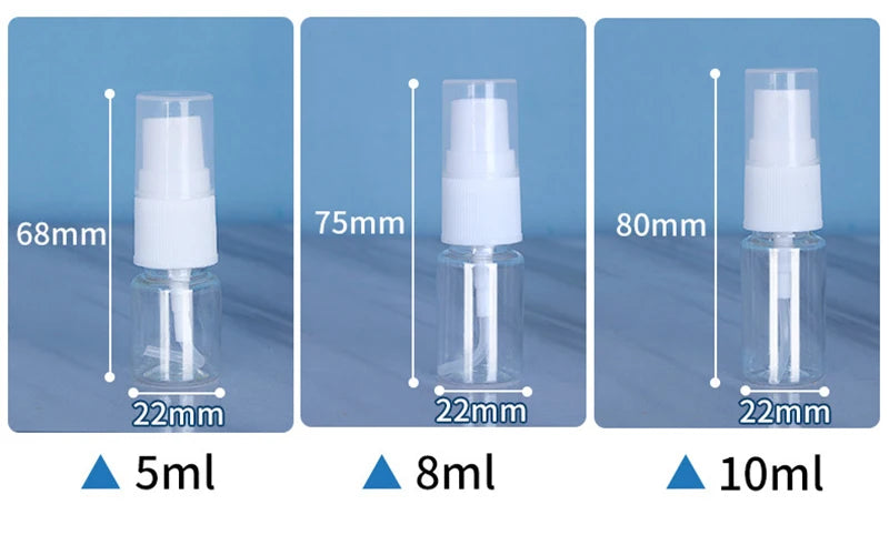 Pacote com 5 peças de Frascos Recarregáveis, Atomizadores de Perfume Transparentes em Plástico, Mini Frascos Vazios para Spray, Ideal para Viagens