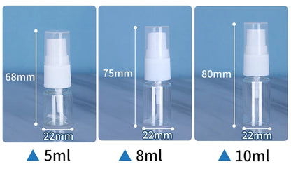 Pacote com 5 peças de Frascos Recarregáveis, Atomizadores de Perfume Transparentes em Plástico, Mini Frascos Vazios para Spray, Ideal para Viagens