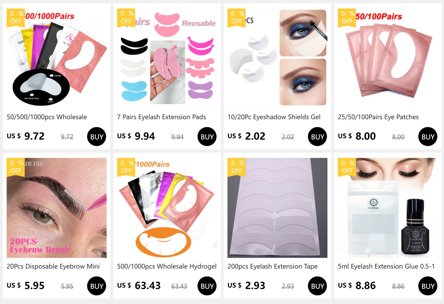 Patches para Cílios 50 Unidades para Construção de Extensões de Cílios, Almofadas Russas, Embalagem para Abaixo dos Olhos, Adesivos de Papel para Extensão de Cílios