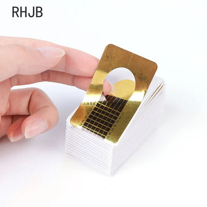 100 peças de Formas para Unhas - Guia de Extensão para Unhas em Gel UV Acrílico Francês - Adesivos para Moldes de Construção de Unhas, Gel de Construção, Moldes Curvados para Manicure