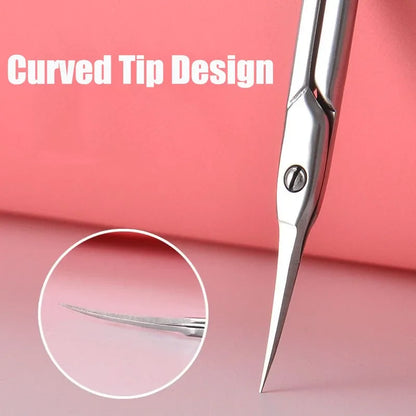 Tesoura de Cutícula em Aço Inoxidável Removedor de Pele Morta, Cortador de Cutícula para Unhas, Alicate Profissional de Cutícula, Suprimentos para Manicure
