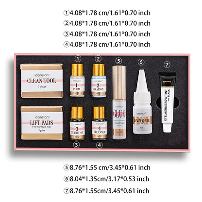 Kit de Permanente e Tintura para Cílios ICONSIGN, Profissional, 2 em 1, Tintura para Cílios e Sobrancelhas, Ferramentas de Maquiagem para Olhos.