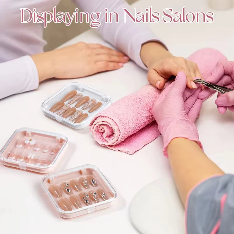 10 Peças de Caixa de Armazenamento Transparente para Arte nas Unhas, Leve e Durável, Caixa Transparente Prática, Ideal para Exibição de Arte nas Unhas e Salão de Beleza