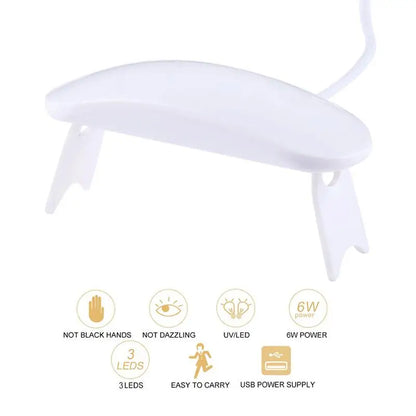 Lâmpada Secadora de Unhas Portátil UV LED, Luz para Unhas para Secar Todos os Esmaltes em Gel, Recarregável por USB, Secagem Rápida, Máquina de Manicure, Ferramentas para Arte em Unhas