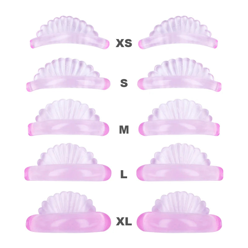 5 Pares de Almofadas de Silicone para Levantamento de Cílios – 5 Tamanhos, Perm de Cílios 3D, Curvador de Olhos, Patches, Ferramentas Aplicadoras, Acessórios para Extensão de Cílios