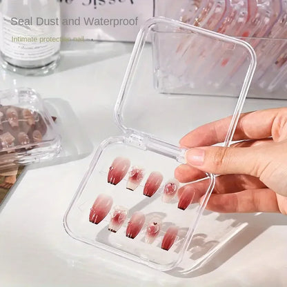 10 Peças de Caixa de Armazenamento Transparente para Arte nas Unhas, Leve e Durável, Caixa Transparente Prática, Ideal para Exibição de Arte nas Unhas e Salão de Beleza