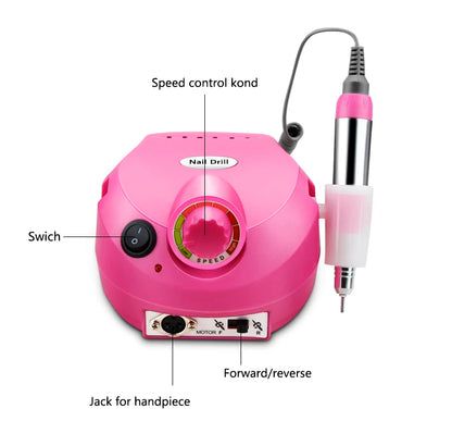 Broca de Unha Elétrica 35000RPM Máquina de Manicure Profissional Conjunto de Lixadeira de Unha, Broca de Unha Portátil, Equipamento de Polimento para Salão de Unhas