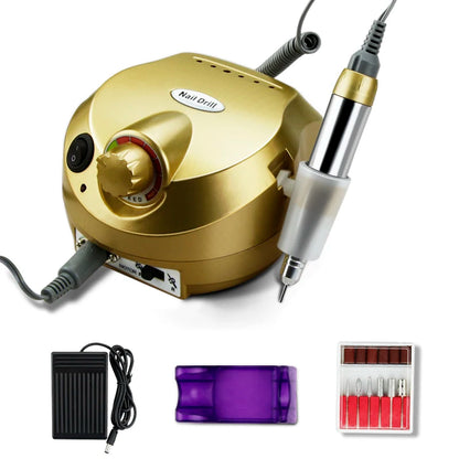 Broca de Unha Elétrica 35000RPM Máquina de Manicure Profissional Conjunto de Lixadeira de Unha, Broca de Unha Portátil, Equipamento de Polimento para Salão de Unhas