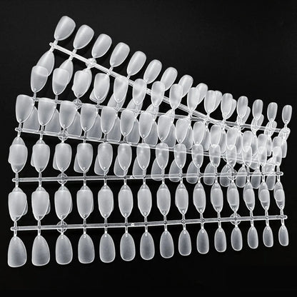 120 Peças de Unhas Matte Adesivas – Unhas Falsas de Cobertura Total, Oval, Amêndoa, Esculpidas