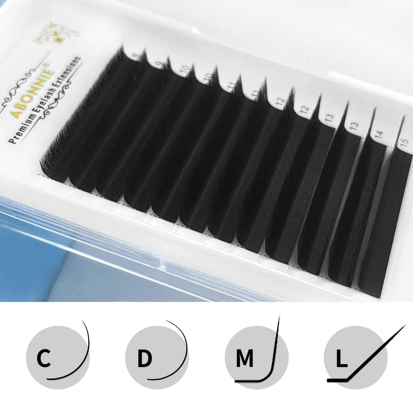 Abonnie cílios com curvatura M/L, fácil de criar volume, cílios mega volume, fãs automáticos de fácil aplicação, efeito de florescimento para volume