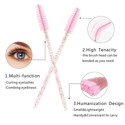 Kit de Ferramentas para Maquiagem de Cílios: Escova, Fita, Anel de Cola, Pad de Gel para Olhos, Patch Descartável, Aplicador de Máscara, Suprimentos para Extensão de Cílios