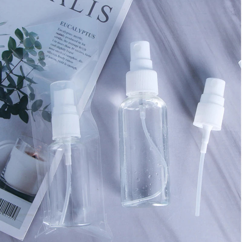 Pacote com 5 peças de Frascos Recarregáveis, Atomizadores de Perfume Transparentes em Plástico, Mini Frascos Vazios para Spray, Ideal para Viagens
