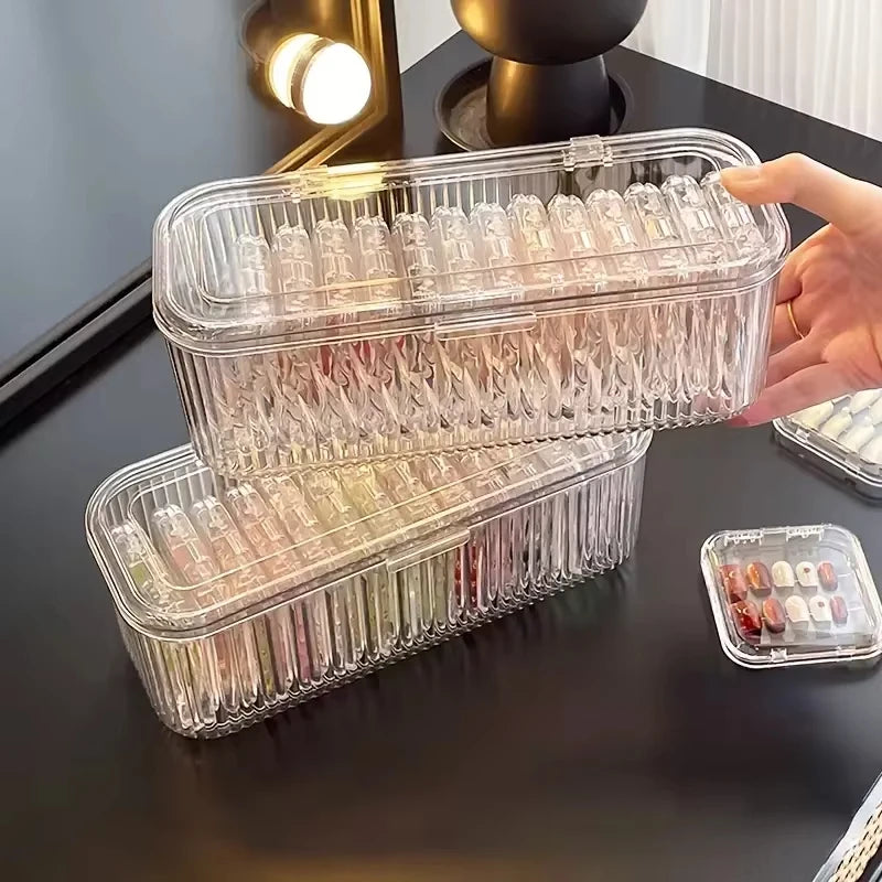 10 Peças de Caixa de Armazenamento Transparente para Arte nas Unhas, Leve e Durável, Caixa Transparente Prática, Ideal para Exibição de Arte nas Unhas e Salão de Beleza