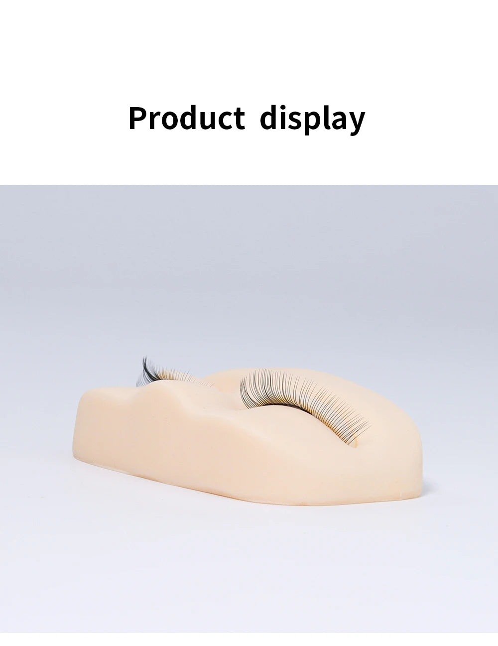 Cabeça de Treinamento para Extensão de Cílios GLAMLASH Mini - Modelo Plano com Pálpebras Removíveis para Prática.