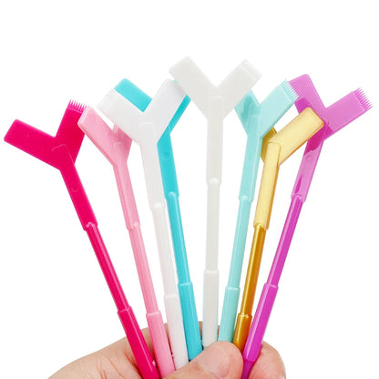 10 Peças de Ferramenta Reutilizável Bastão de Plástico, Extensão de Cílios, Pente em Forma de Y, Curvador para Lifting de Cílios, Aplicador e Pincéis de Maquiagem