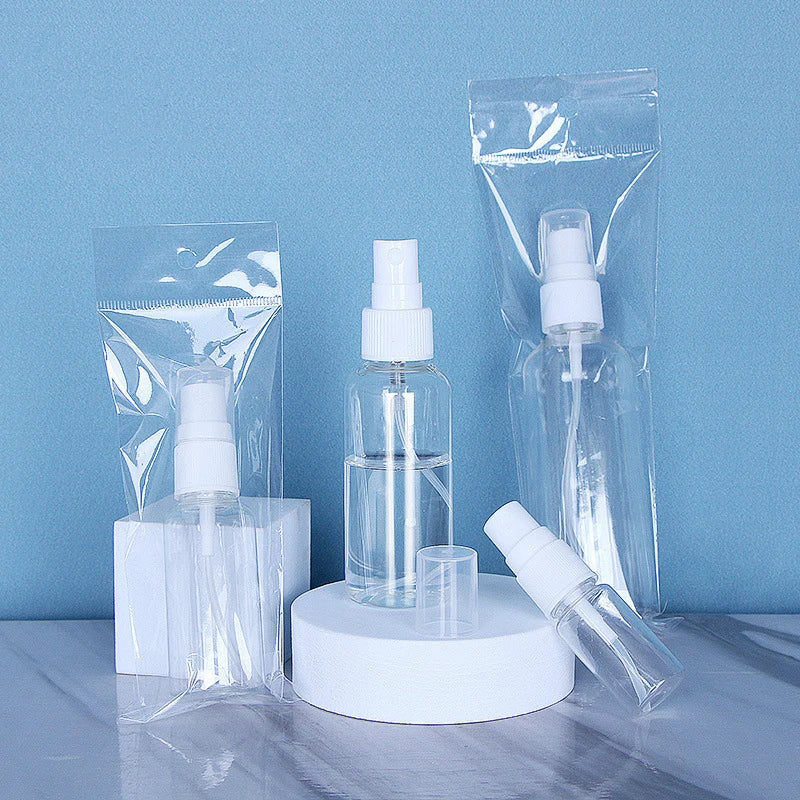 Pacote com 5 peças de Frascos Recarregáveis, Atomizadores de Perfume Transparentes em Plástico, Mini Frascos Vazios para Spray, Ideal para Viagens