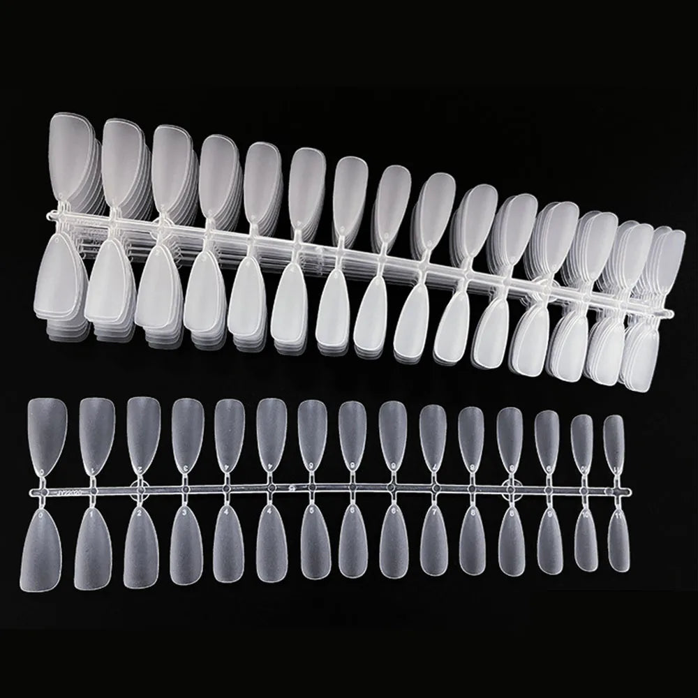 120 Peças de Unhas Matte Adesivas – Unhas Falsas de Cobertura Total, Oval, Amêndoa, Esculpidas