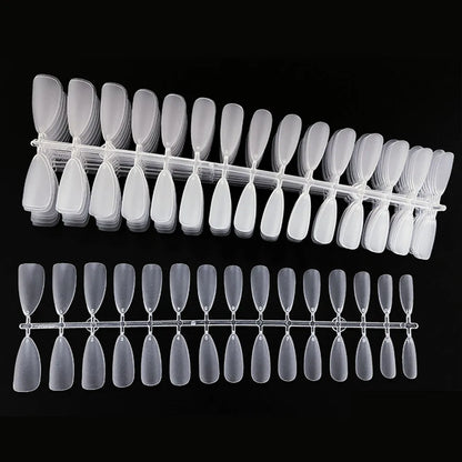 120 Peças de Unhas Matte Adesivas – Unhas Falsas de Cobertura Total, Oval, Amêndoa, Esculpidas