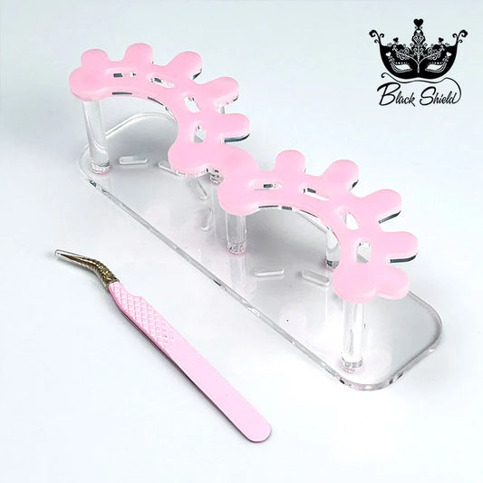 Suporte de acrílico para armazenamento de pinças de cílios, com 8 orifícios, prateleira conveniente para pinças, suporte para extensão de cílios, ferramenta de maquiagem e tatuagem