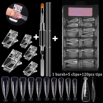 100 Peças/Caixa de Pontas de Unhas – Conjunto Completo de Unhas Falsas Acrílicas, Dedo Falso, Gel UV, Unhas Postiças Rápidas – Ferramentas de Manicure e Kit de Ferramentas de Arte para Unhas DIY