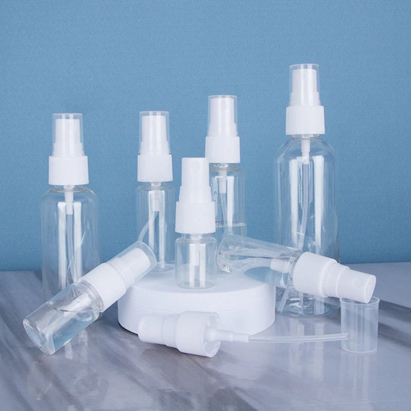 Pacote com 5 peças de Frascos Recarregáveis, Atomizadores de Perfume Transparentes em Plástico, Mini Frascos Vazios para Spray, Ideal para Viagens