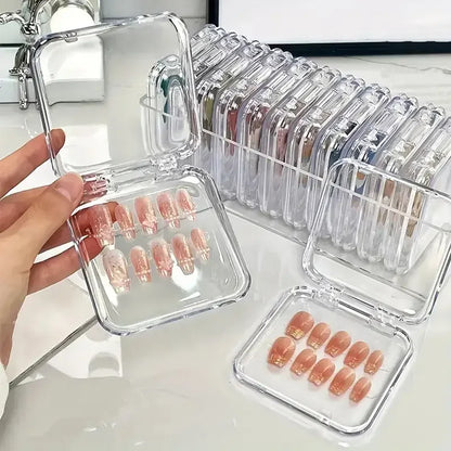 10 Peças de Caixa de Armazenamento Transparente para Arte nas Unhas, Leve e Durável, Caixa Transparente Prática, Ideal para Exibição de Arte nas Unhas e Salão de Beleza