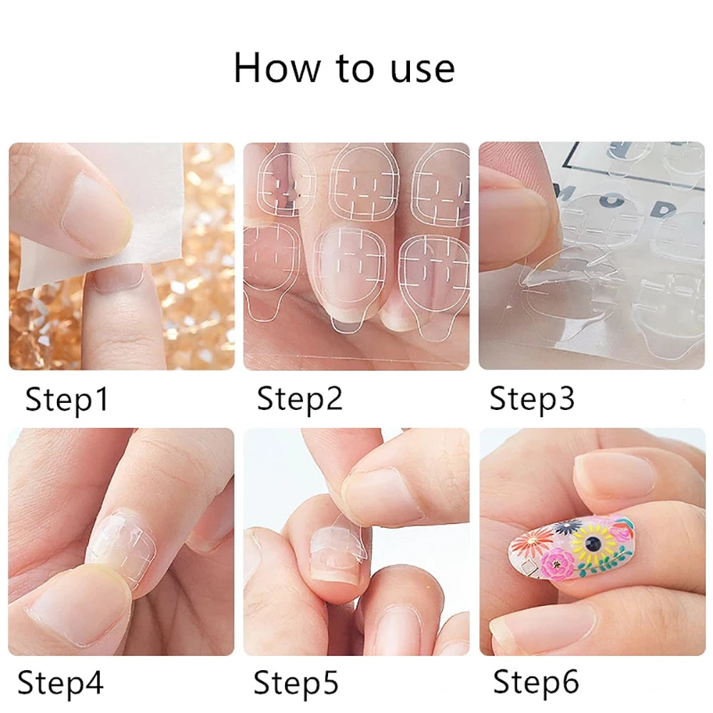 360 peças/15 folhas Cola de Unhas em Gel, Adesivo Dupla Face para Arte em Unhas, Adesivo para Unhas Falsas, Ferramentas de Cola para Unhas