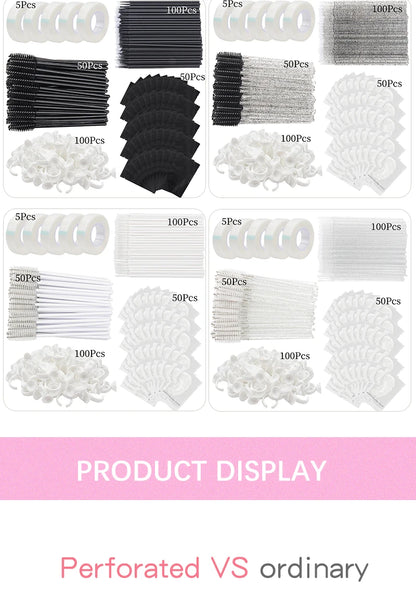 Kit de Ferramentas para Maquiagem de Cílios: Escova, Fita, Anel de Cola, Pad de Gel para Olhos, Patch Descartável, Aplicador de Máscara, Suprimentos para Extensão de Cílios