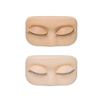 Cabeça de Treinamento para Extensão de Cílios GLAMLASH Mini - Modelo Plano com Pálpebras Removíveis para Prática.