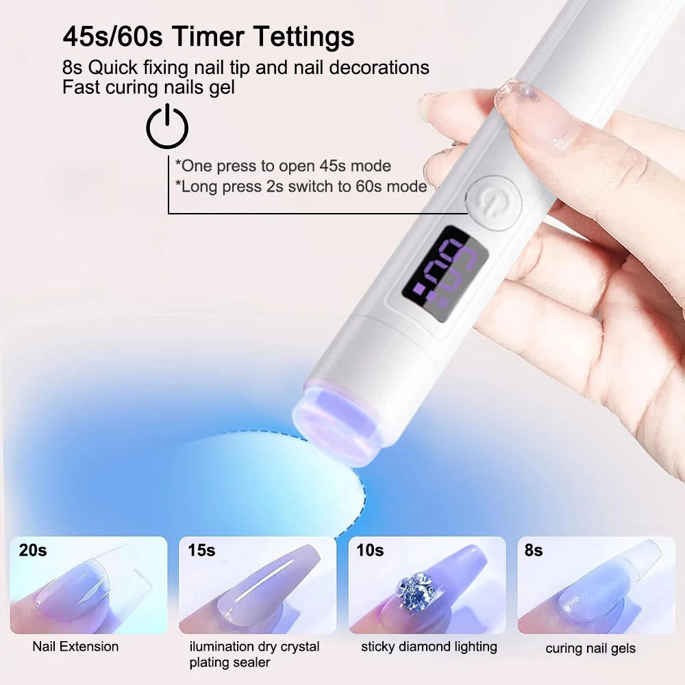 Lâmpada UV LED para Unhas, Mini Lâmpada UV para Manicure, Secadora de Unhas Portátil, Lâmpada de Suporte Profissional, Luz de Secagem Ultravioleta Mini para Unhas