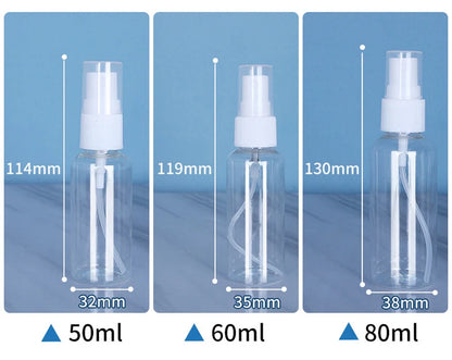 Pacote com 5 peças de Frascos Recarregáveis, Atomizadores de Perfume Transparentes em Plástico, Mini Frascos Vazios para Spray, Ideal para Viagens
