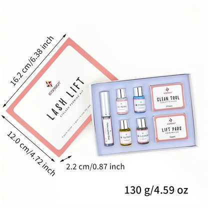 Kit de Lifting de Cílios ICONSIGN, Profissional, Permanente Semi-Permanente para Cílios e Sobrancelhas, Ondulação Duradoura por 6-8 Semanas, Ferramentas de Maquiagem