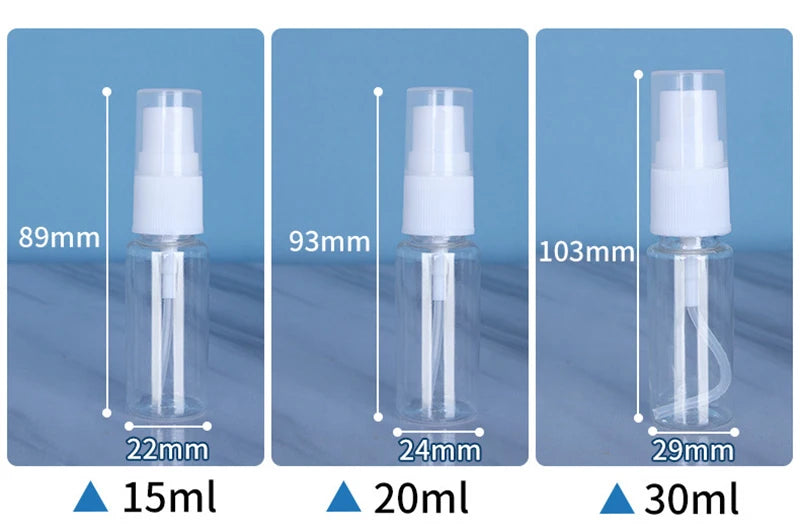 Pacote com 5 peças de Frascos Recarregáveis, Atomizadores de Perfume Transparentes em Plástico, Mini Frascos Vazios para Spray, Ideal para Viagens