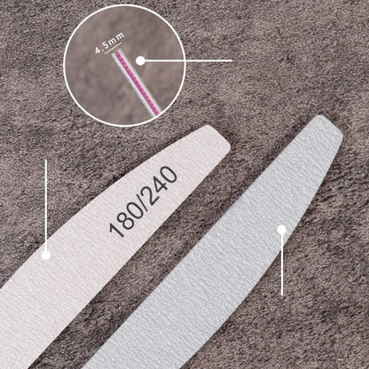 10 unidades de lixa de unha profissional de lixa forte e grossa, blocos de polimento para manicure, lixas meia-lua para unhas, ferramentas de unha 100/180 e 180/240