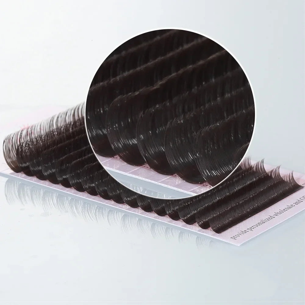 Yelix Cílios para Extensão 0,07mm Marrom Escuro, Mistura de 7-15mm, Cílios Marrons Individuais, Macios e de Alta Qualidade, Cílios de Vison Falsos