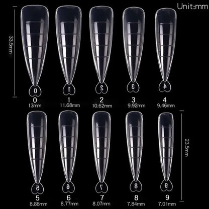100 Peças/Caixa de Pontas de Unhas – Conjunto Completo de Unhas Falsas Acrílicas, Dedo Falso, Gel UV, Unhas Postiças Rápidas – Ferramentas de Manicure e Kit de Ferramentas de Arte para Unhas DIY