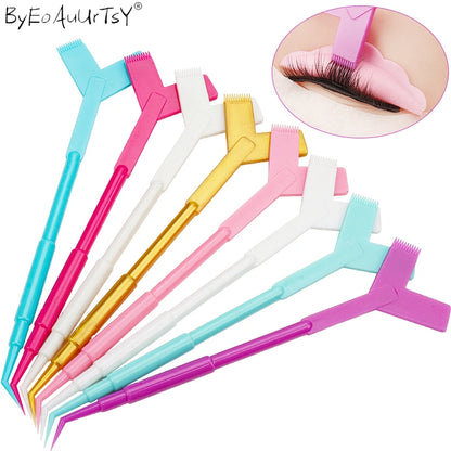 10 Peças de Ferramenta Reutilizável Bastão de Plástico, Extensão de Cílios, Pente em Forma de Y, Curvador para Lifting de Cílios, Aplicador e Pincéis de Maquiagem