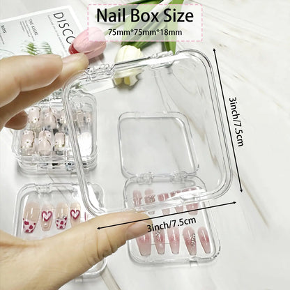 10 Peças de Caixa de Armazenamento Transparente para Arte nas Unhas, Leve e Durável, Caixa Transparente Prática, Ideal para Exibição de Arte nas Unhas e Salão de Beleza