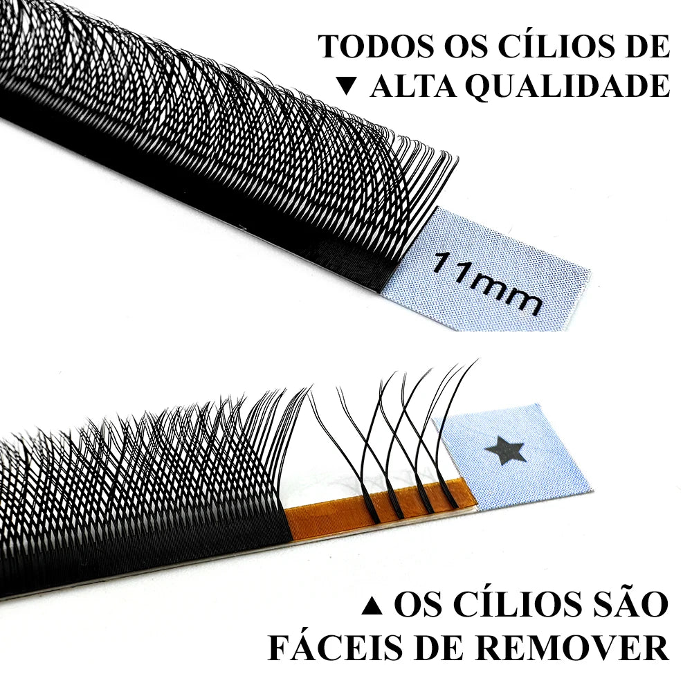 Extensões de Cílios LAKANAKU YY Shape Volume, Extensões de Cílios em Y, Volume Brasileiro, Cílios de Visom Cashmere, Extensões de Cílios YY