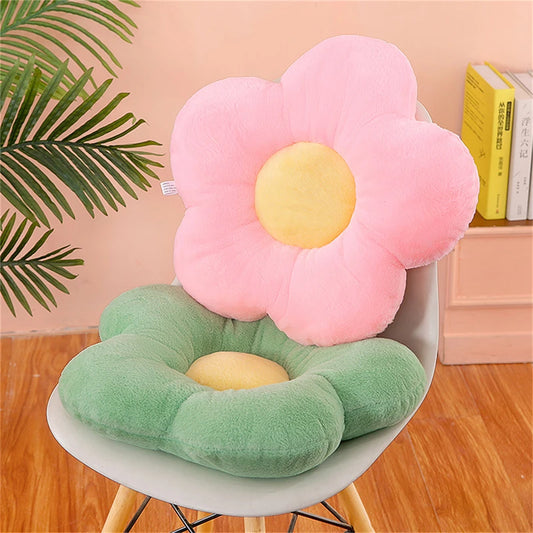 Almofada de Flores Redonda com Tecido Macio e Aveludado para Escritório, Sala de Aula, Cadeira, Sofá, Quarto, Piso, Almofada Grossa para o Inverno.
