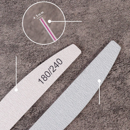 10 unidades de lixa de unha profissional de lixa forte e grossa, blocos de polimento para manicure, lixas meia-lua para unhas, ferramentas de unha 100/180 e 180/240