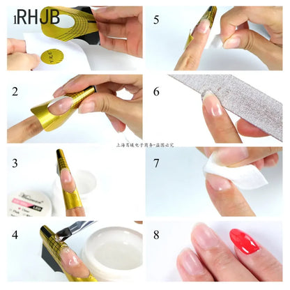 100 peças de Formas para Unhas - Guia de Extensão para Unhas em Gel UV Acrílico Francês - Adesivos para Moldes de Construção de Unhas, Gel de Construção, Moldes Curvados para Manicure