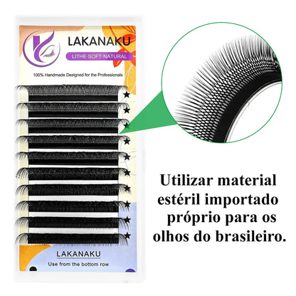 Extensões de Cílios LAKANAKU YY Shape Volume, Extensões de Cílios em Y, Volume Brasileiro, Cílios de Visom Cashmere, Extensões de Cílios YY