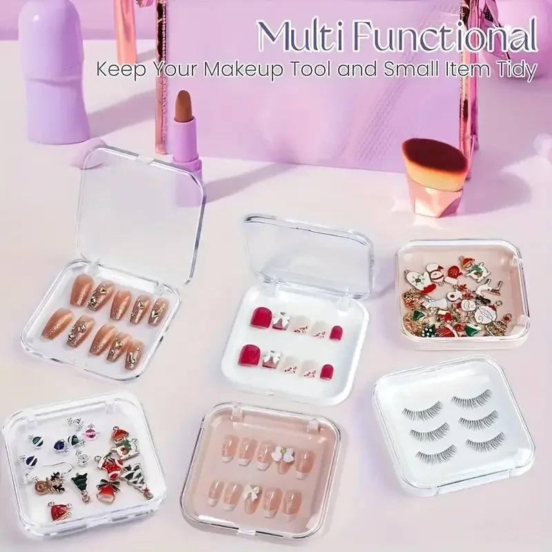 10 Peças de Caixa de Armazenamento Transparente para Arte nas Unhas, Leve e Durável, Caixa Transparente Prática, Ideal para Exibição de Arte nas Unhas e Salão de Beleza