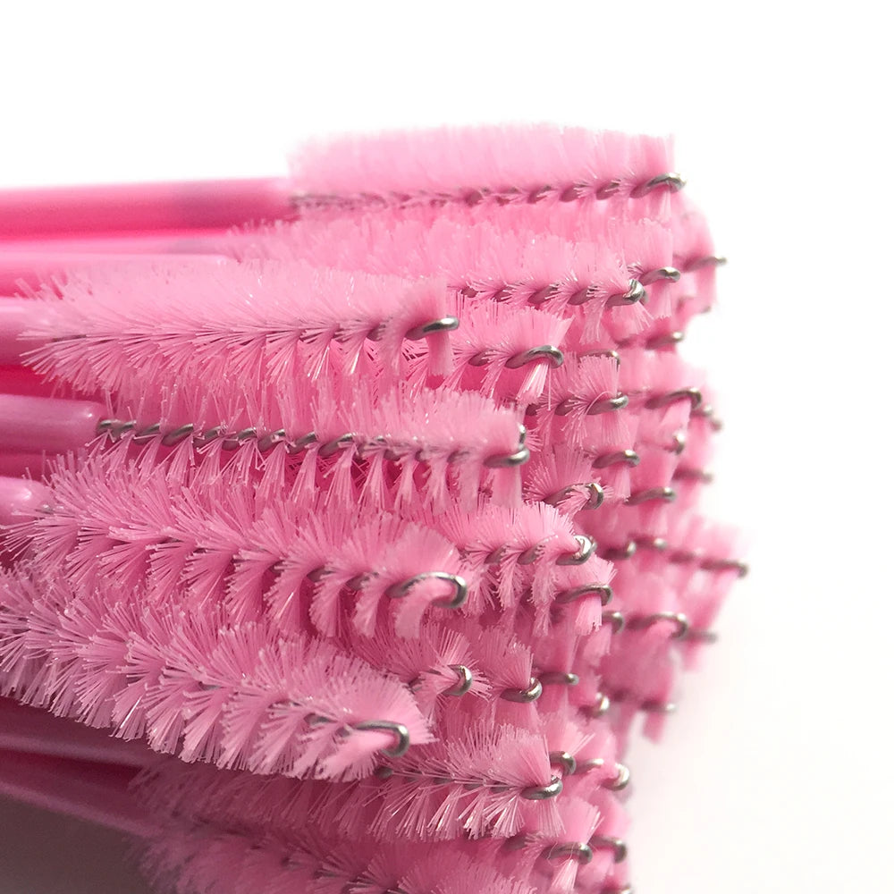 50 Peças de Escova para Cílios Descartável com Cabeça Macia, Escova de Sobrancelhas Cristal, Escova para Extensão de Cílios, Wands para Máscara, Ferramenta de Maquiagem