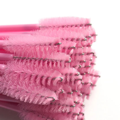 50 Peças de Escova para Cílios Descartável com Cabeça Macia, Escova de Sobrancelhas Cristal, Escova para Extensão de Cílios, Wands para Máscara, Ferramenta de Maquiagem